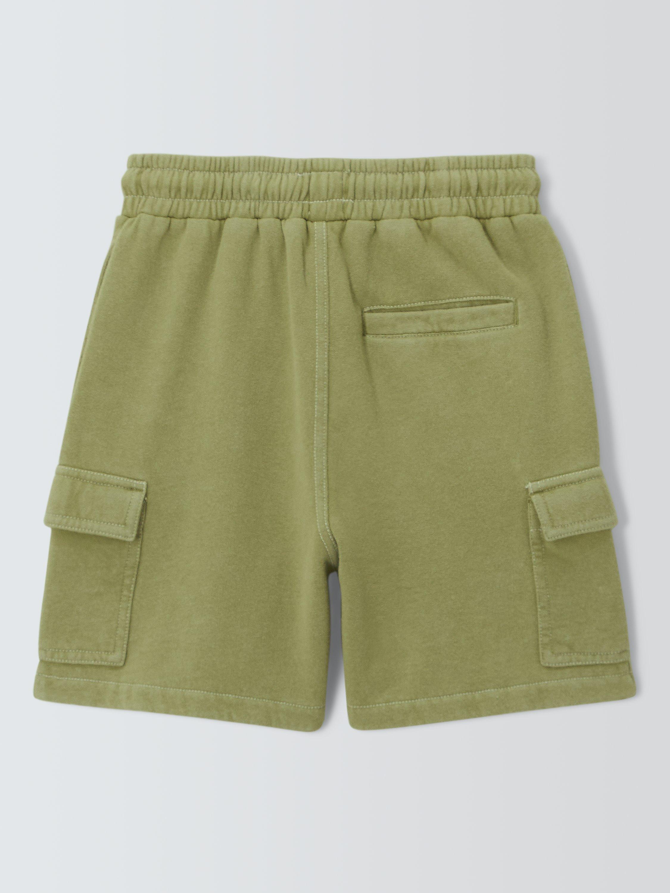 Product image 5 of 7, which shows John Lewis Kids' Jersey Cargo Shorts, Green, 3 years