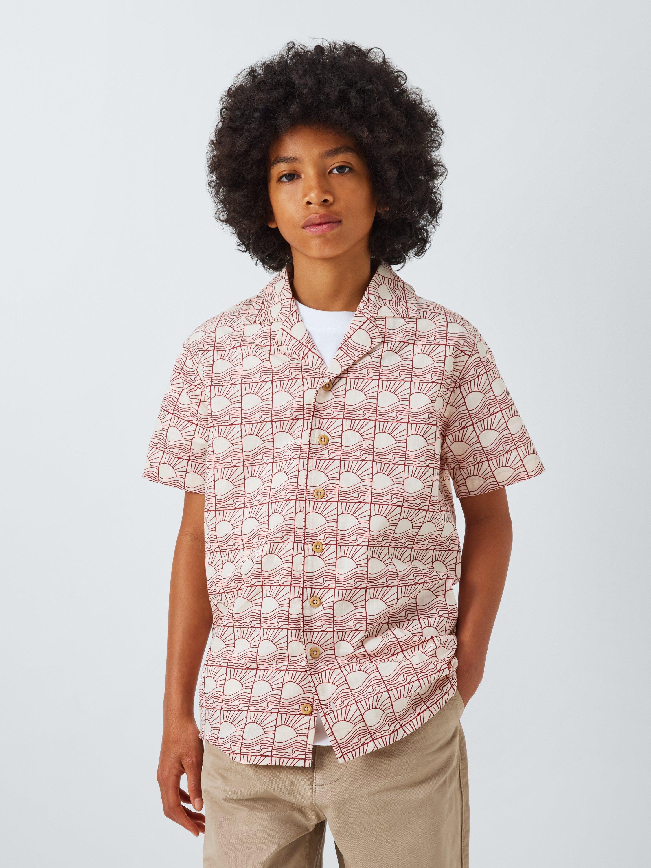 Product image 1 of 7, which shows John Lewis Kids' Sunrise Graphic Shirt, Multi, 9 years