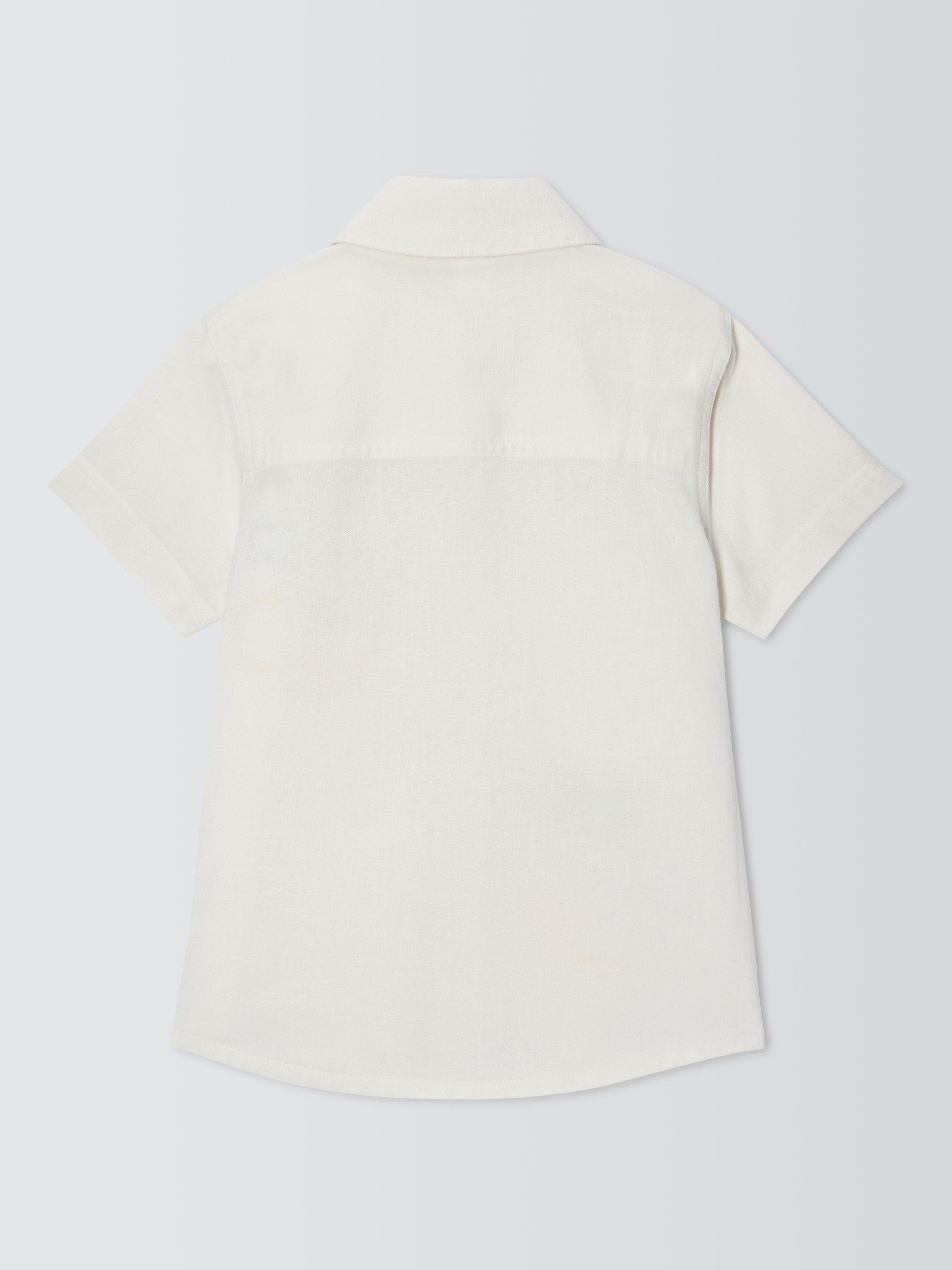 Product image 7 of 7, which shows John Lewis Kids' Embroidered Palm Tree Shirt, Ecru, 2 years