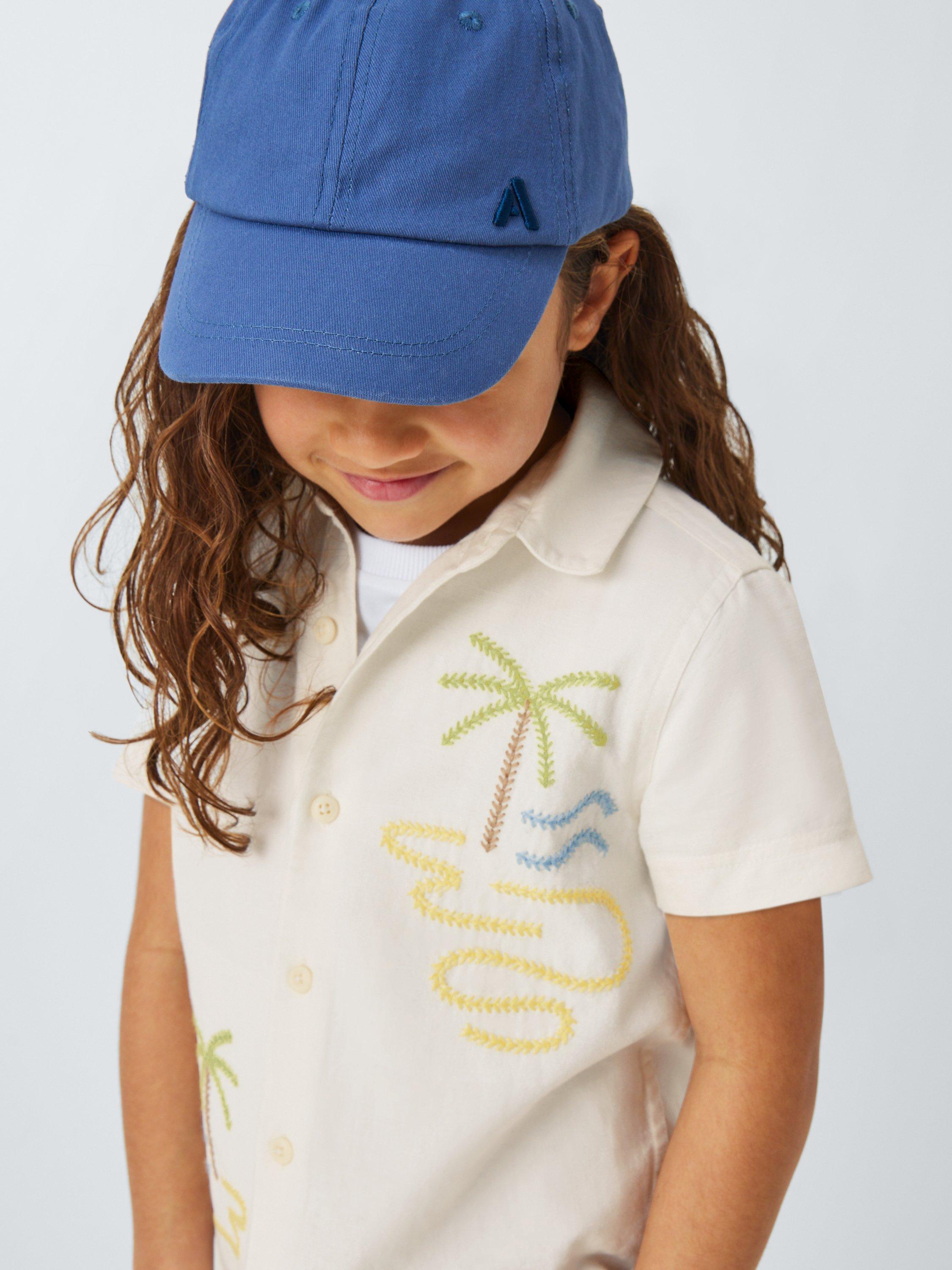 Product image 5 of 7, which shows John Lewis Kids' Embroidered Palm Tree Shirt, Ecru, 2 years