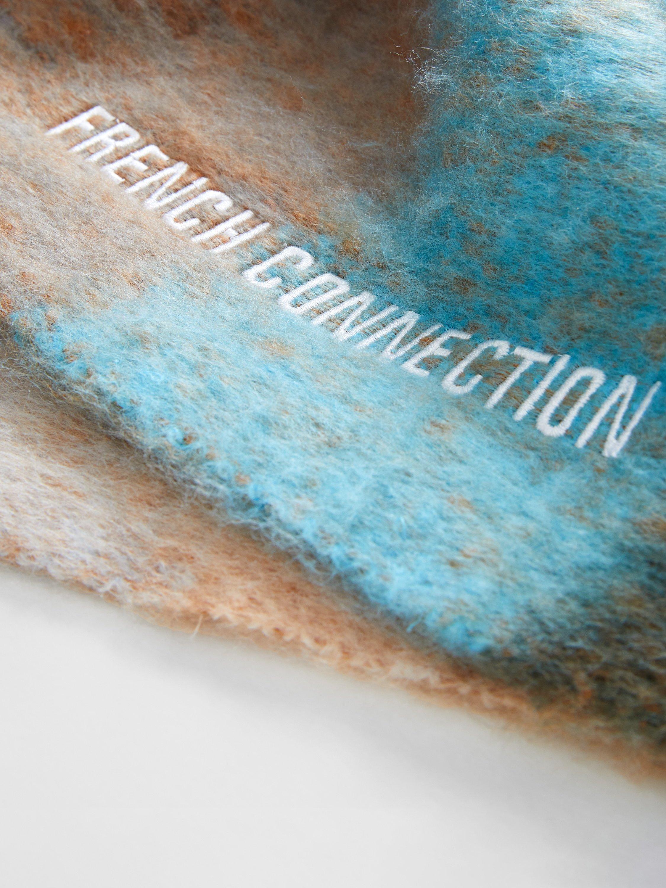 Product image 2 of 4, which shows French Connection Super Soft Check Scarf, Blue/Multi