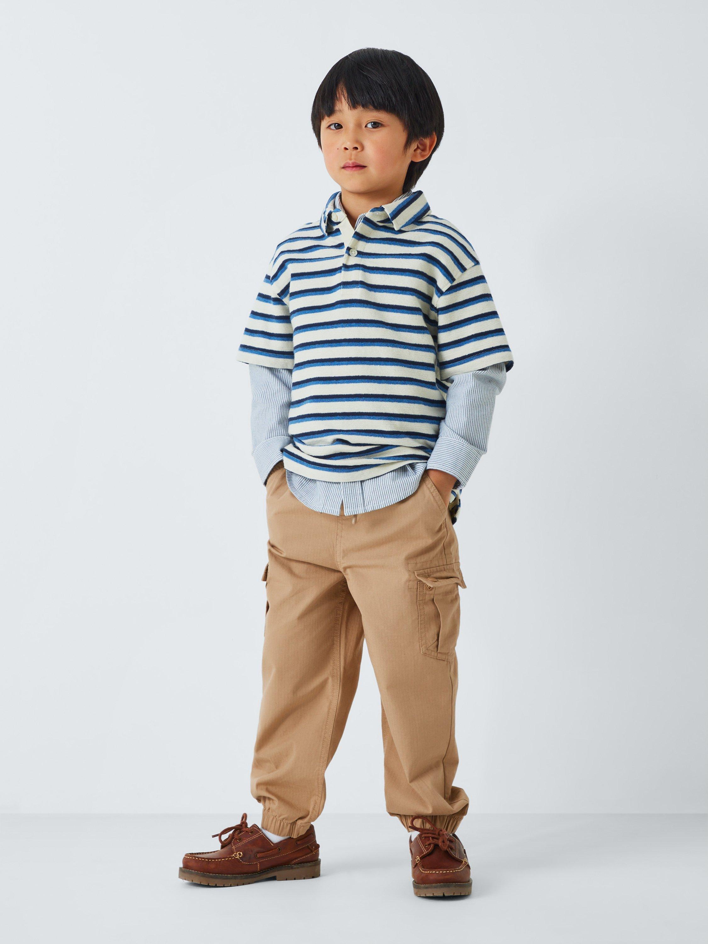 John Lewis Kids' Cargo Trousers, Stone