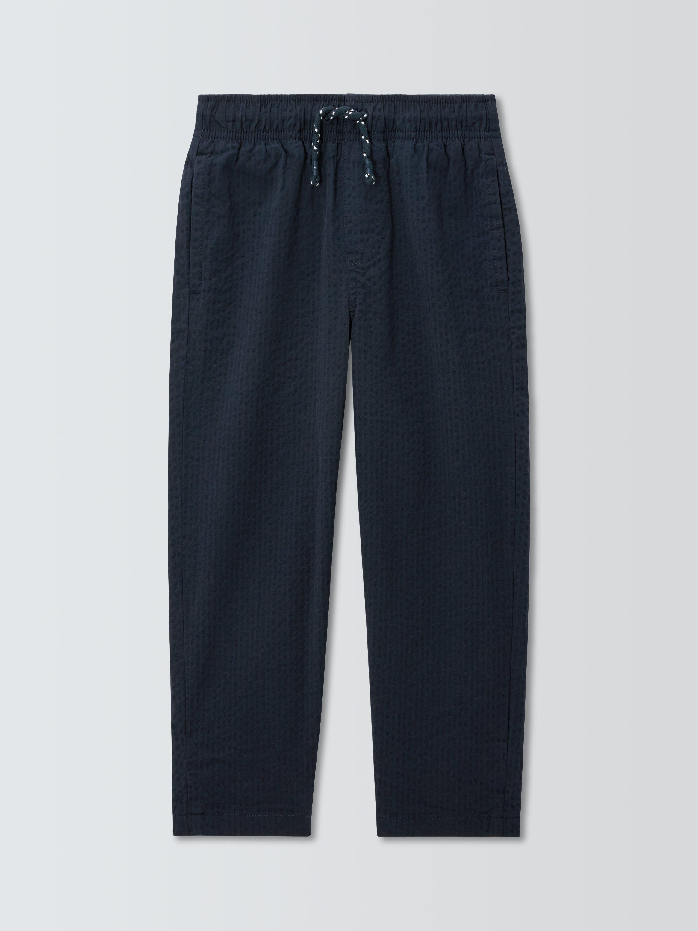 Product image 3 of 7, which shows John Lewis Kids' Seersucker Trousers, Navy, 2 years