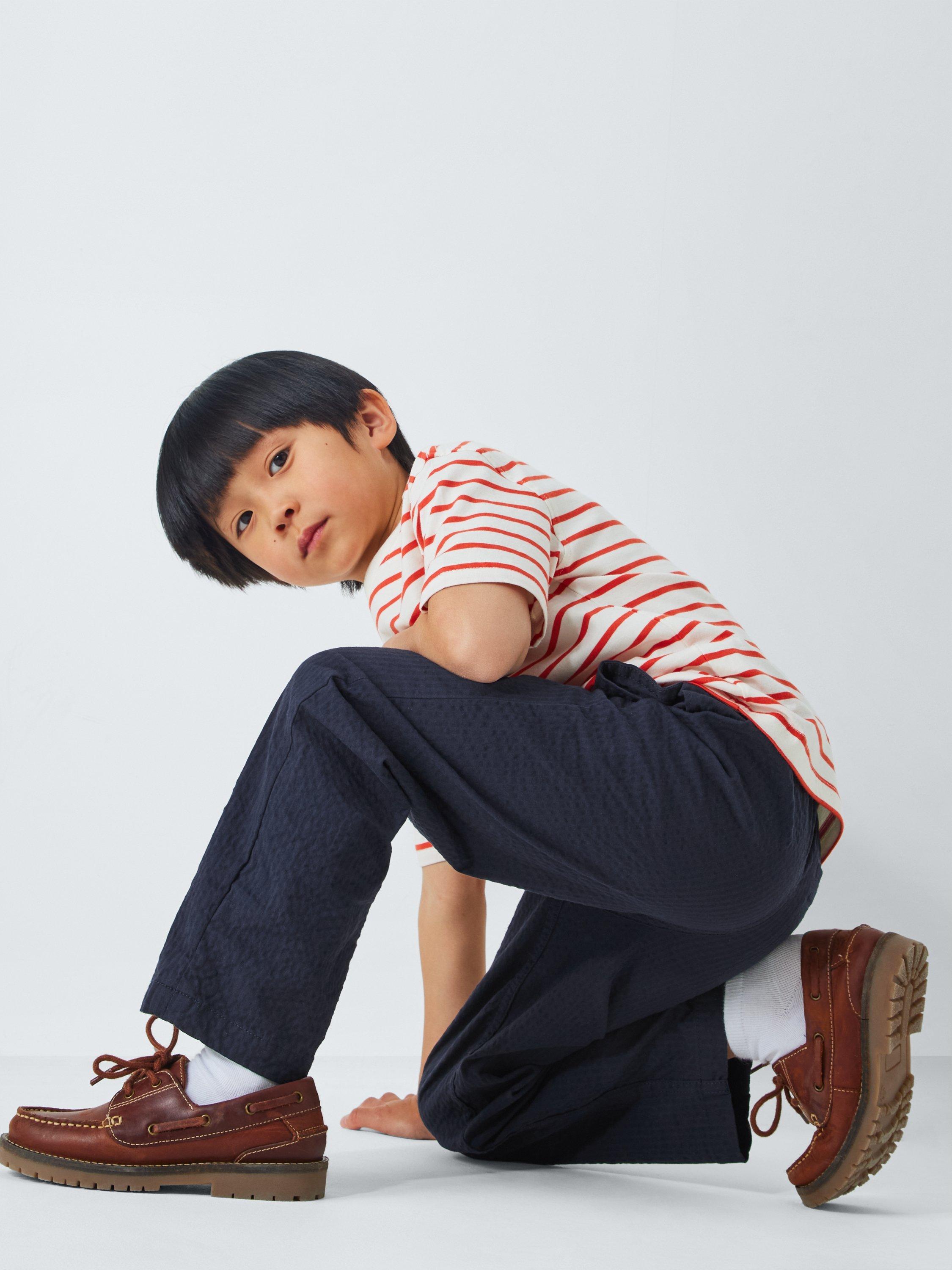 Product image 5 of 7, which shows John Lewis Kids' Seersucker Trousers, Navy, 2 years