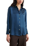 Rails Dorian Stripe Pure Silk Shirt, Blue/White