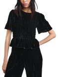 Rails Rosie Crinkle Velvet Top, Black