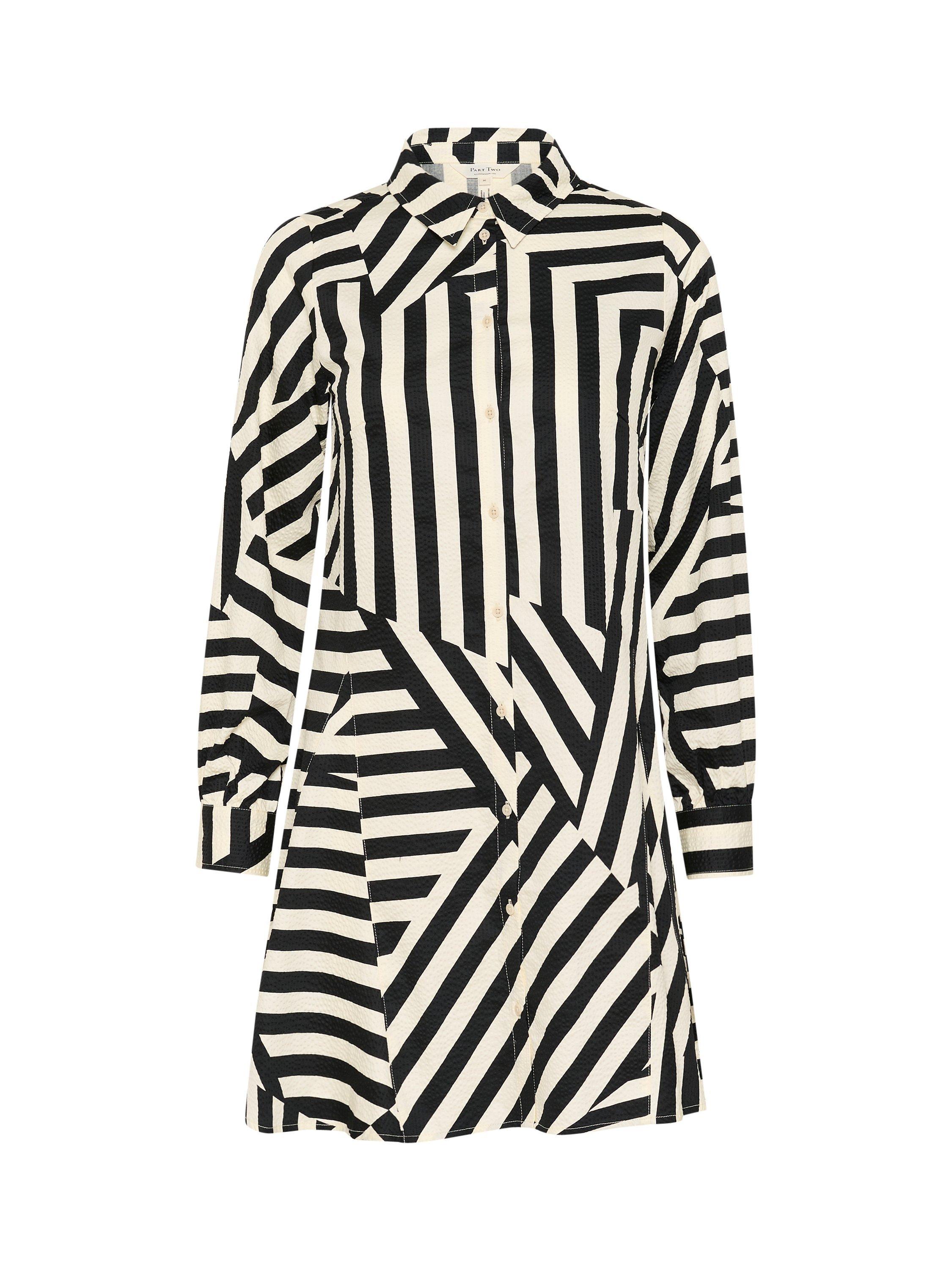 Product image 5 of 6, which shows Part Two Esilya Cotton Shirt Dress, Black/White, 14