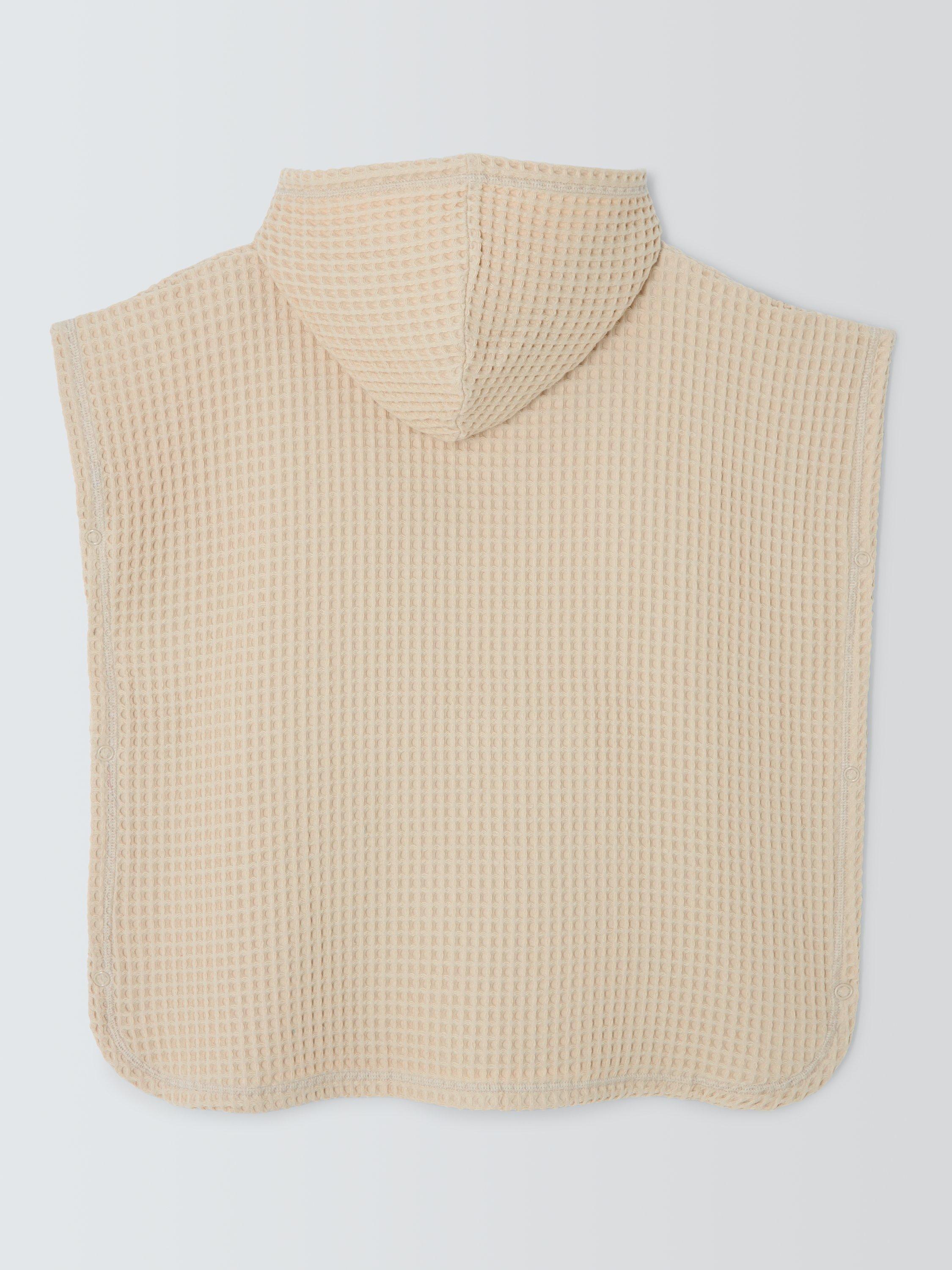 Product image 4 of 6, which shows John Lewis Kids' Waffle Towel Poncho, Cream, 3-4 years