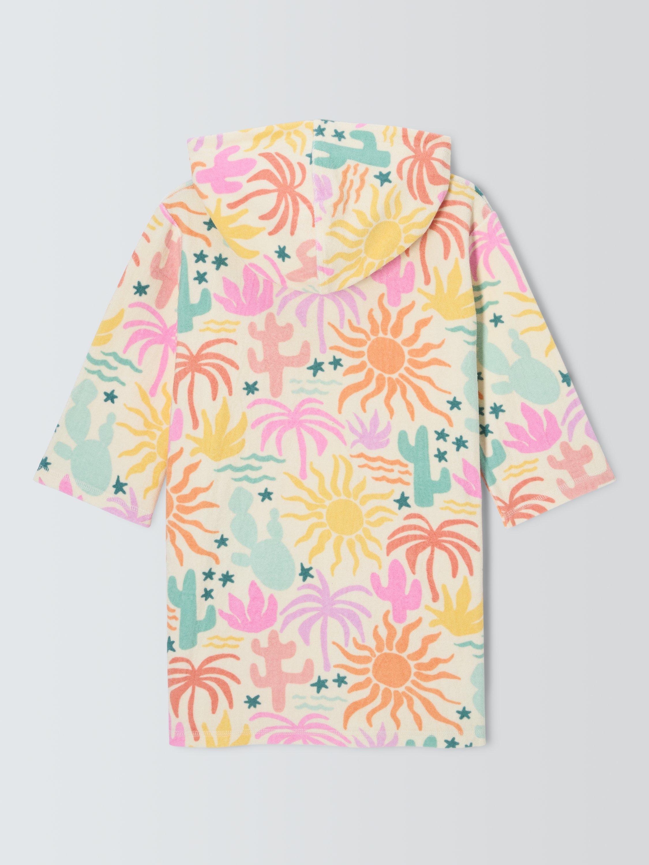Product image 8 of 8, which shows John Lewis Kids' Rainbow Desert Zip Up Towelling Poncho, Multi, 2-3 years