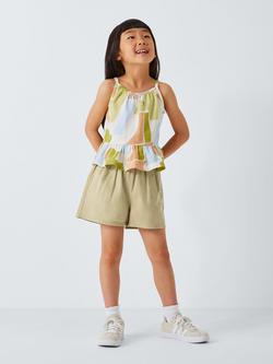 John Lewis ANYDAY Cotton Twill Shorts, Green Twill - view 2, Green Twill