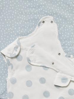 John Lewis Spot Print Baby Sleeping Bag, 1.0 Tog, Pack of 2, Blue - view 2, Blue