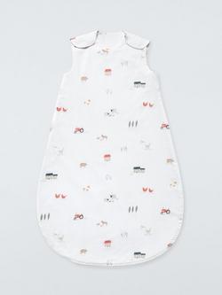 John Lewis Little Farm Print Baby Sleeping Bag, 1 Tog, Multi, Multi