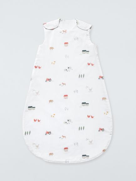 John Lewis Little Farm Print Baby Sleeping Bag, 1 Tog, Multi, Multi