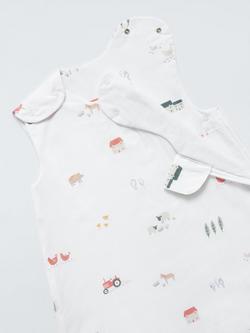 John Lewis Little Farm Print Baby Sleeping Bag, 1 Tog, Multi - view 2, Multi