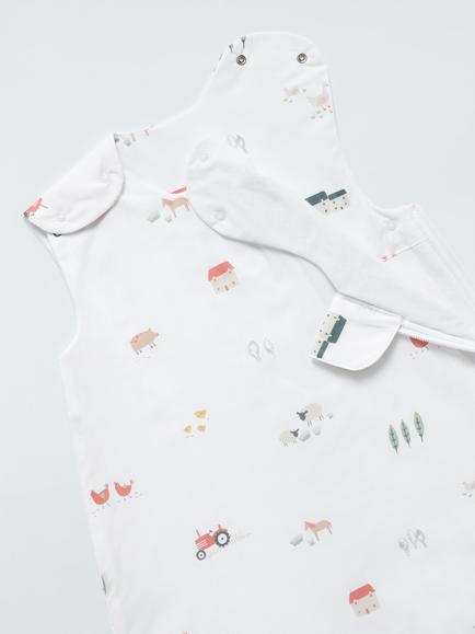 John Lewis Little Farm Print Baby Sleeping Bag, 1 Tog, Multi - view 2, Multi