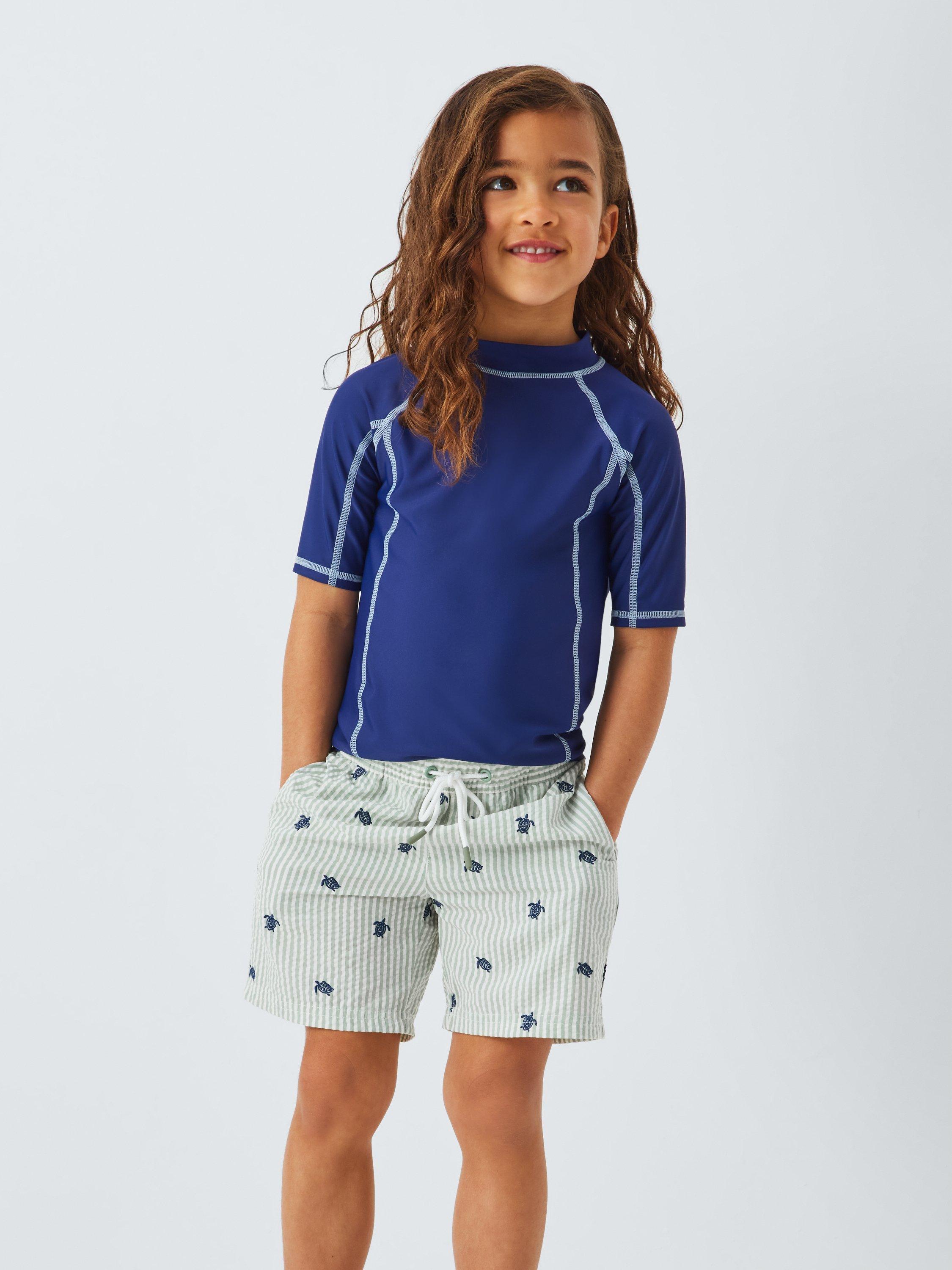 Product image 2 of 7, which shows John Lewis Kids' Turtle Swim Shorts, Green, 2 years