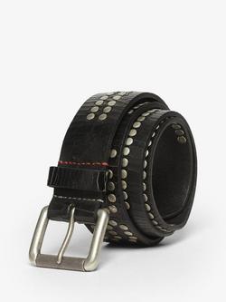 Superdry Leather Logo Goods Belt, Black, Black
