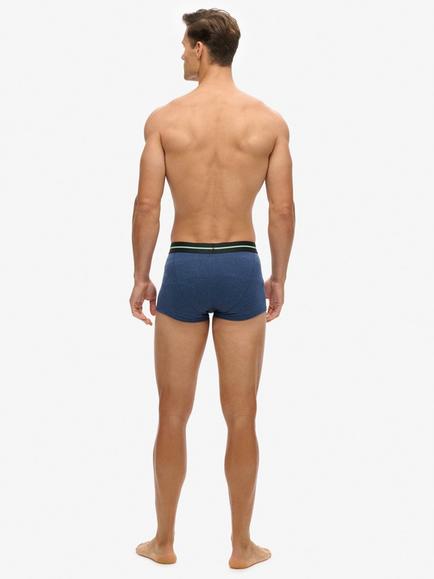 Superdry Stretch Organic Cotton Trunks, Pack of 3, Blue/Fresh Green - view 2, Blue/Fresh Green