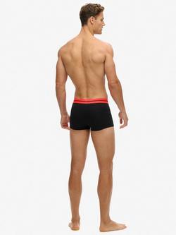 Superdry Stretch Organic Cotton Trunks, Pack of 3, Grey/Black - view 2, Grey/Black