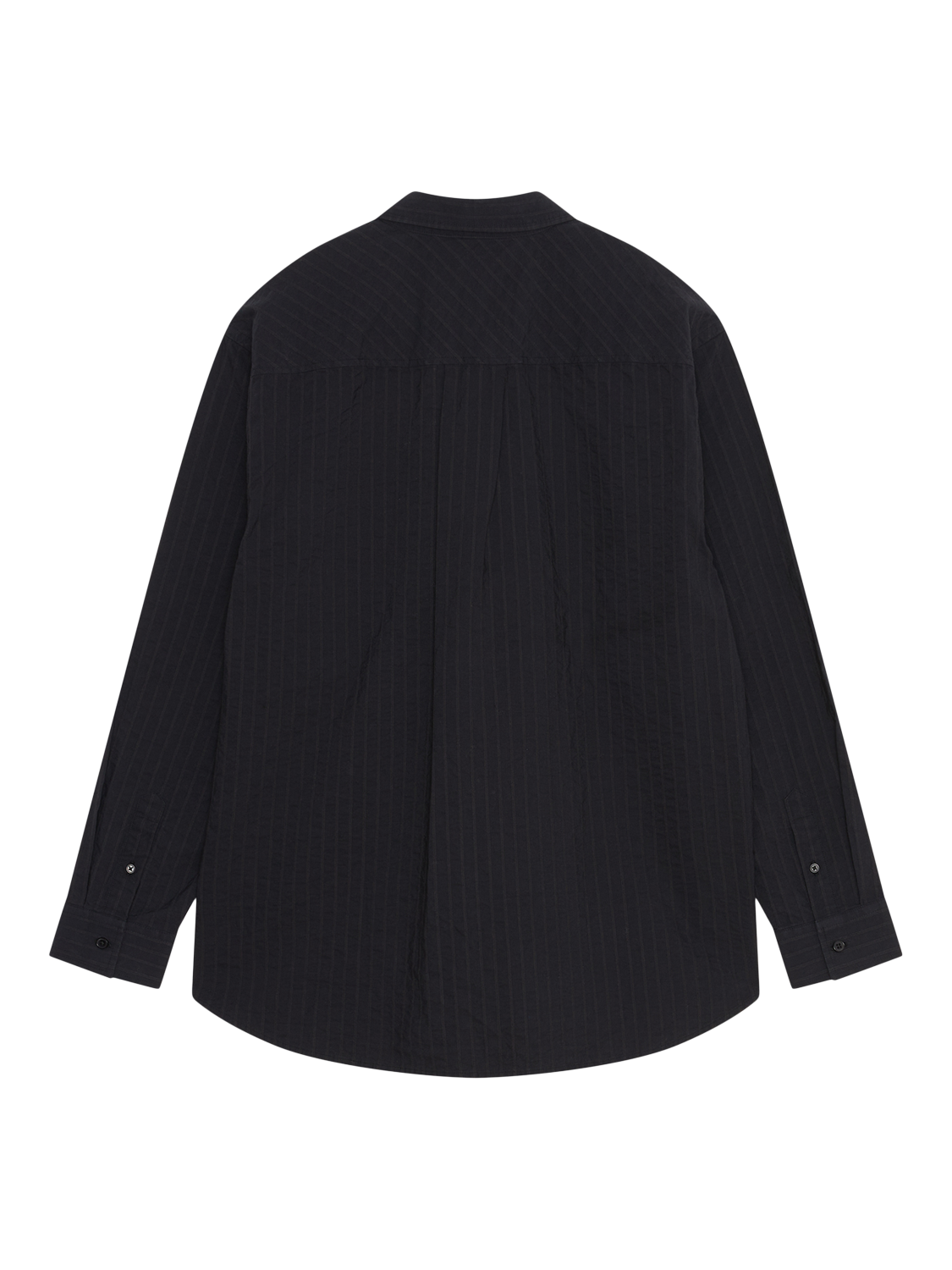 Product image 2 of 2, which shows WOOD WOOD Day Dobby Cotton Oversized Fit Stripe Shirt, 1030 Shadow Side, M