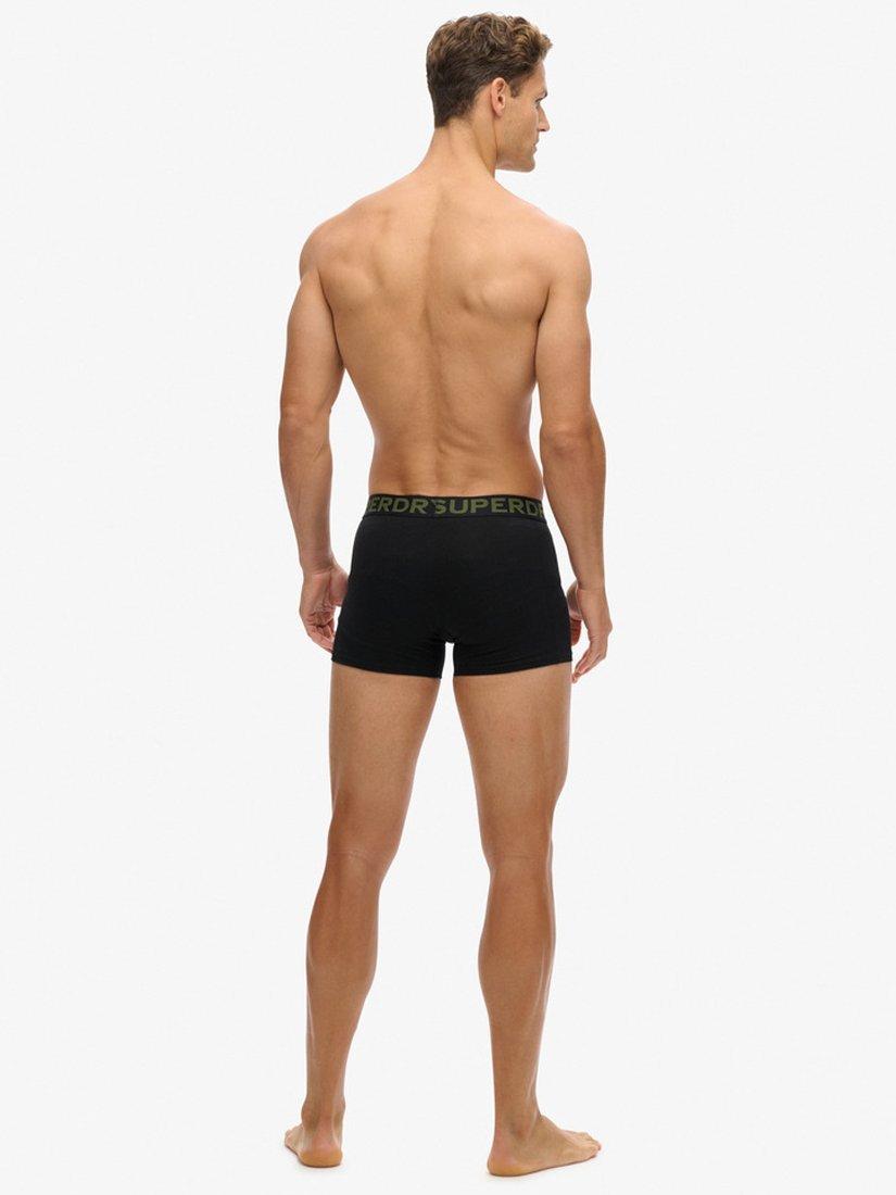 Product image 2 of 6, which shows Superdry Stretch Cotton Boxers, Pack of 3, Grey/Khaki/Black, S