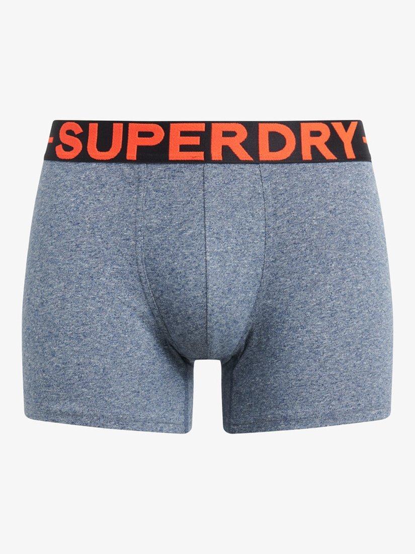 Product image 5 of 6, which shows Superdry Stretch Cotton Boxers, Pack of 3, Indigo/Orange/Navy, S