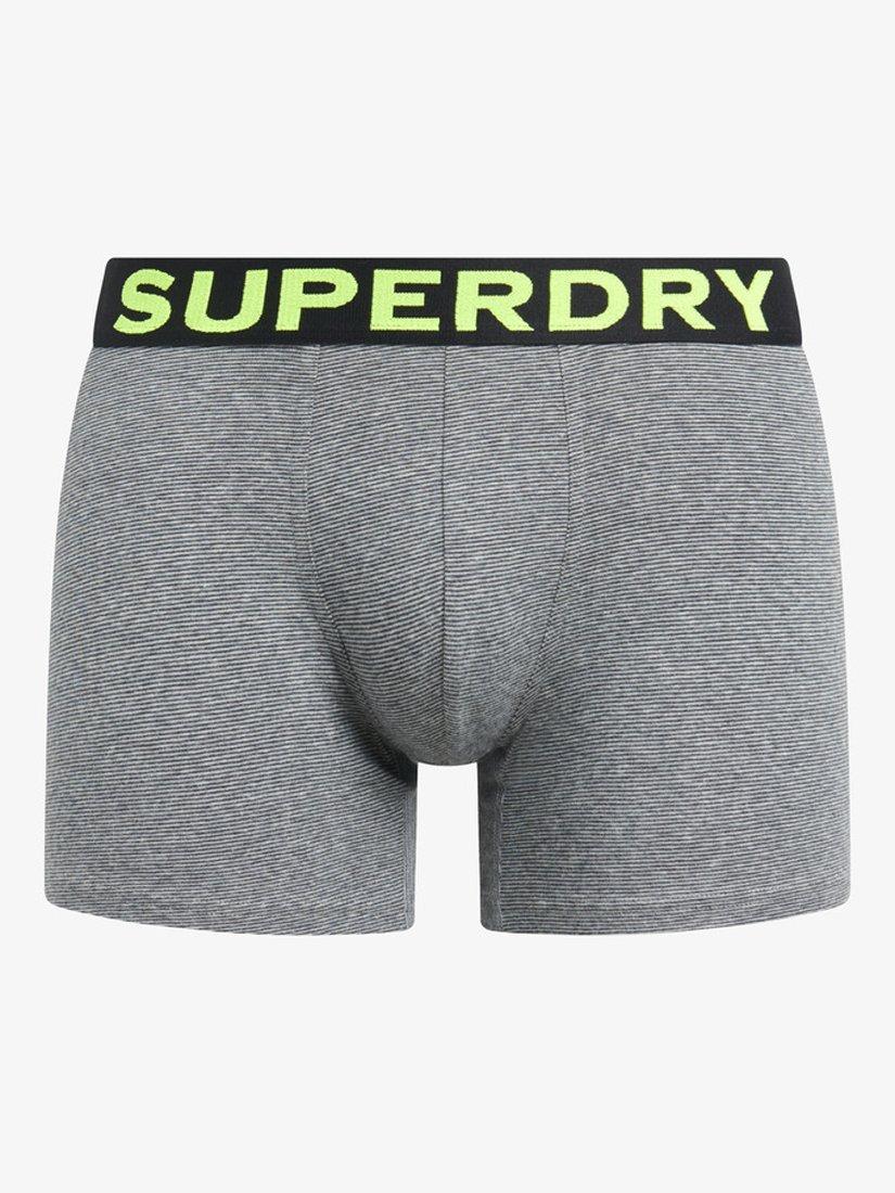 Product image 5 of 6, which shows Superdry Stretch Cotton Boxers, Pack of 3, Grey/Black, S