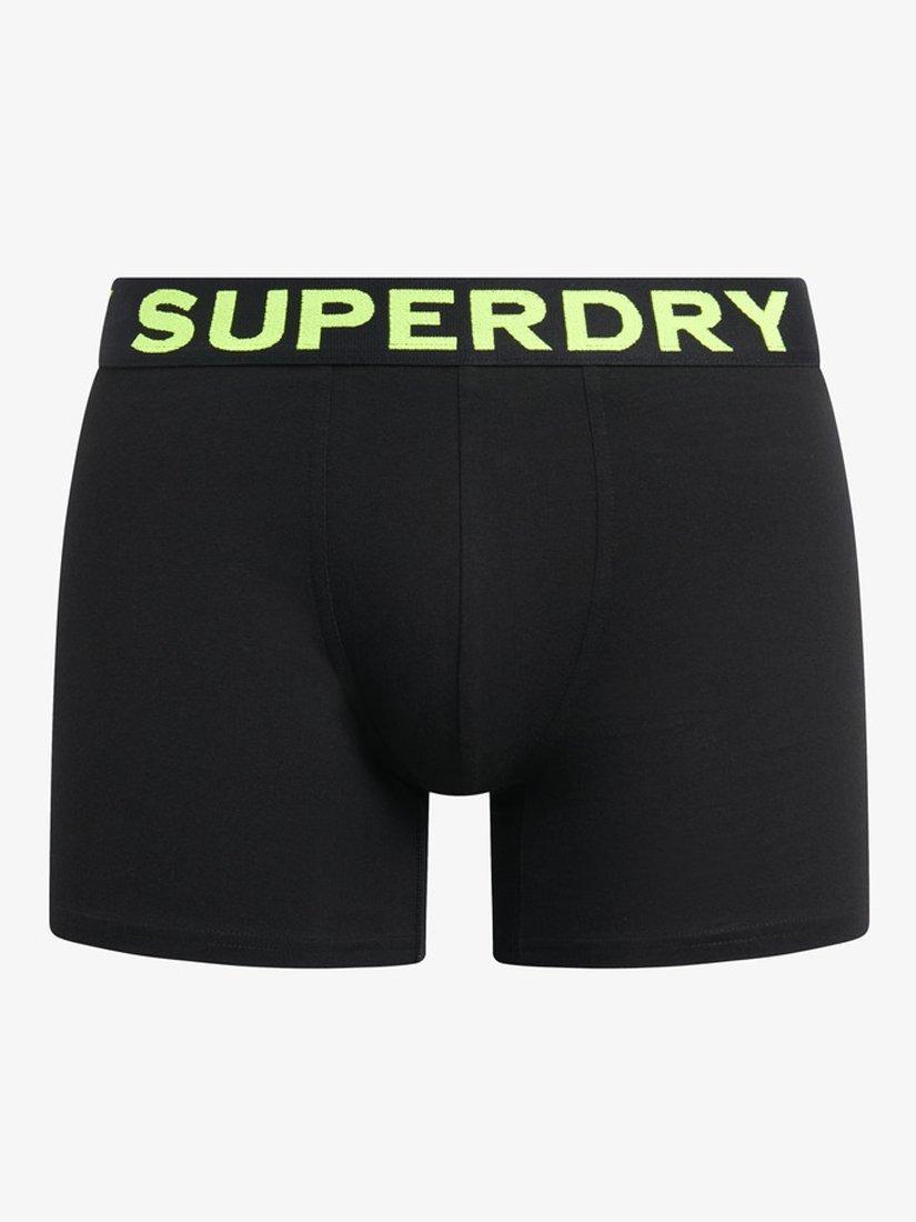Product image 6 of 6, which shows Superdry Stretch Cotton Boxers, Pack of 3, Grey/Black, S