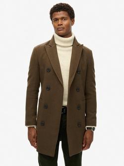 Superdry Merchant Town Coat, Deep Khaki Green