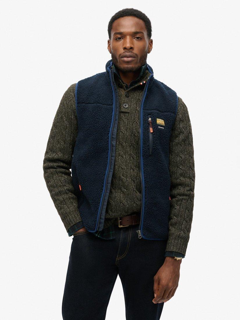 Superdry Outdoor Fleece Gilet, Eclipse Navy