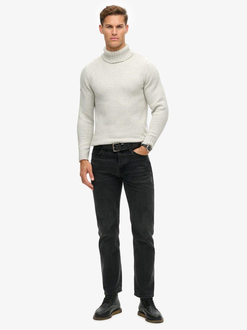 Product image 3 of 5, which shows Superdry Brushed Roll Neck Jumper, Glacier Grey, S