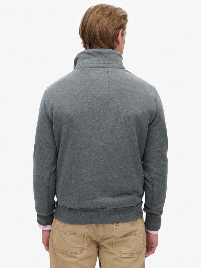 Product image 2 of 4, which shows Superdry Vintage Athletic Henley Sweatshirt, Charcoal Marl, S