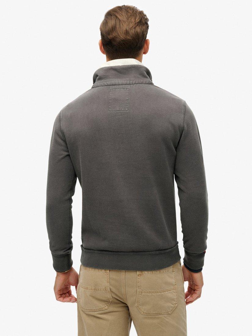 Product image 2 of 4, which shows Superdry Vintage Athletic Henley Sweatshirt, Washed Black, S