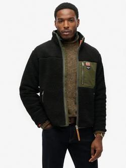 Superdry Vintage Retro Full Zip Fleece, Black