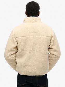 Superdry Vintage Retro Full Zip Fleece - view 2, Oatmeal Beige