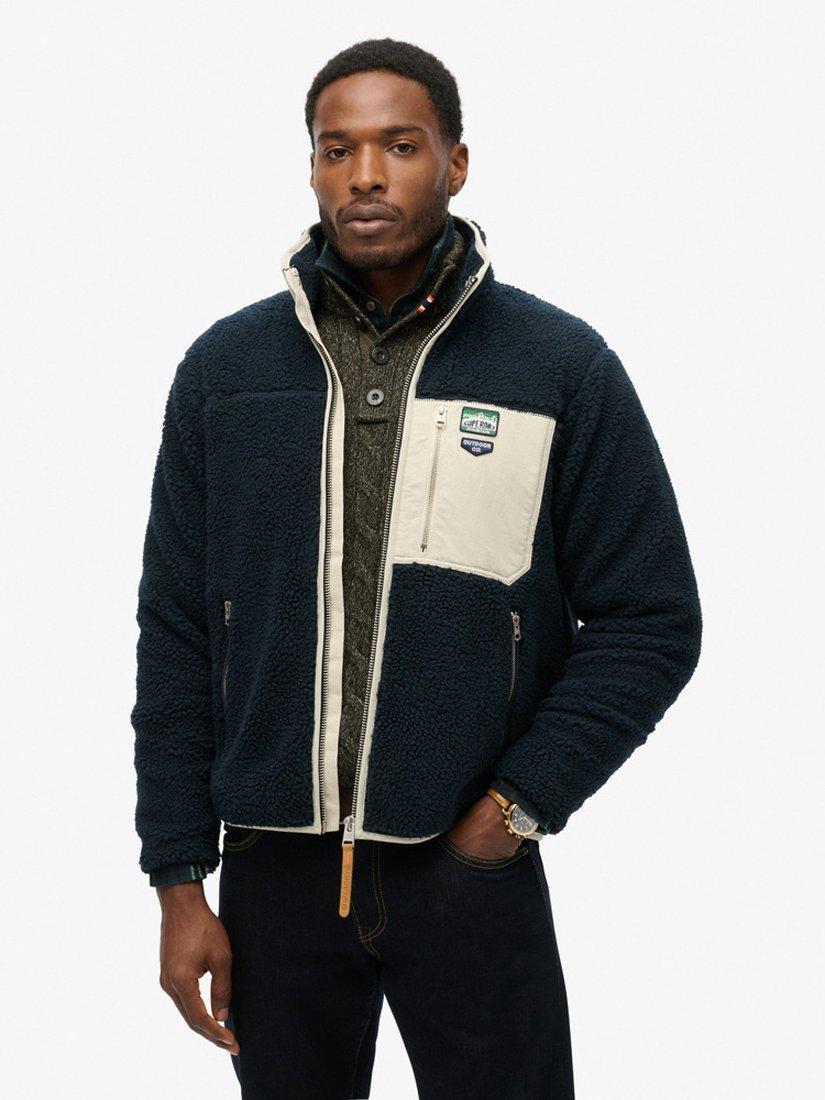 Product image 1 of 4, which shows Superdry Vintage Retro Full Zip Fleece, Eclipse Navy, S