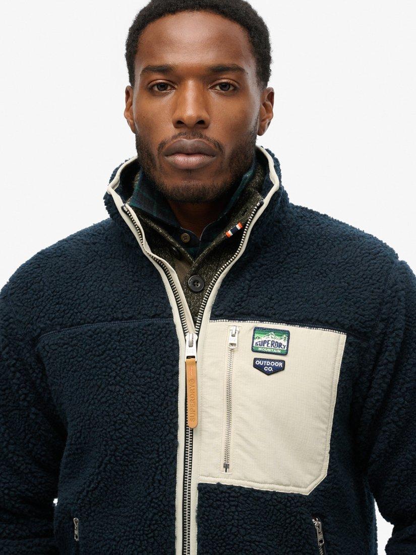 Product image 4 of 4, which shows Superdry Vintage Retro Full Zip Fleece, Eclipse Navy, S