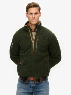 Superdry Outdoor Half Zip Fleece Jumper, Surplus Olive Green, Surplus Olive Green