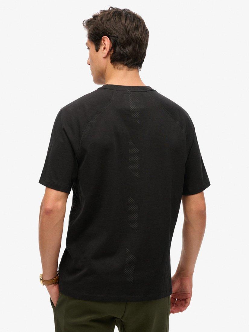 Product image 2 of 5, which shows Superdry Cotton Regular Fit Short Sleeve T-Shirt, Black/Reflective, S