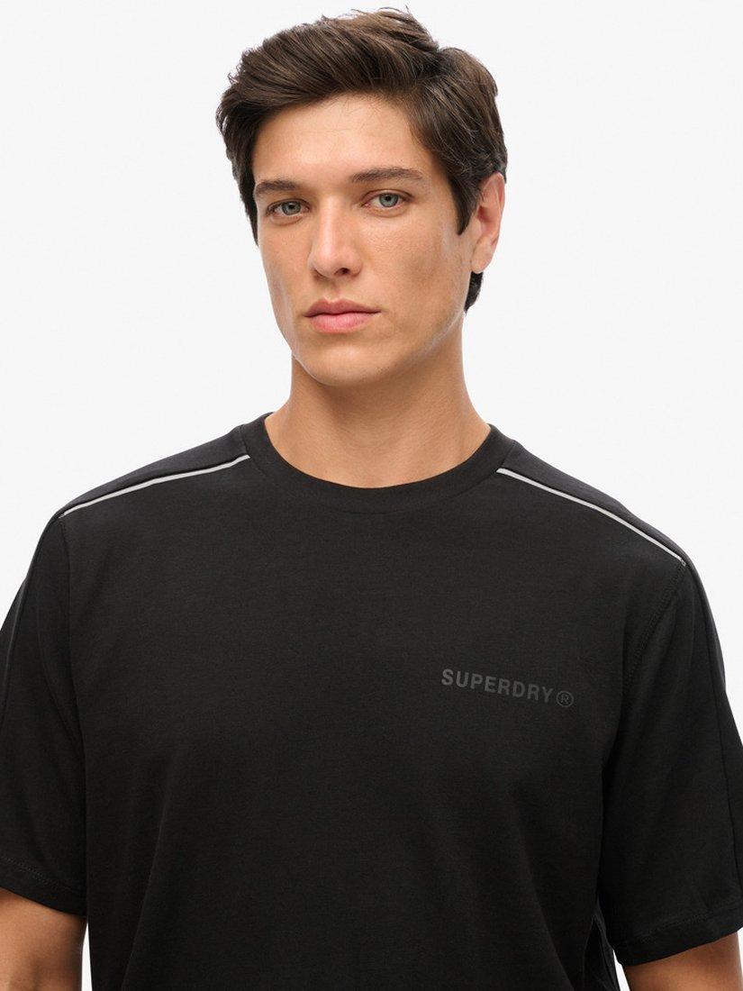 Product image 4 of 5, which shows Superdry Cotton Regular Fit Short Sleeve T-Shirt, Black/Reflective, S