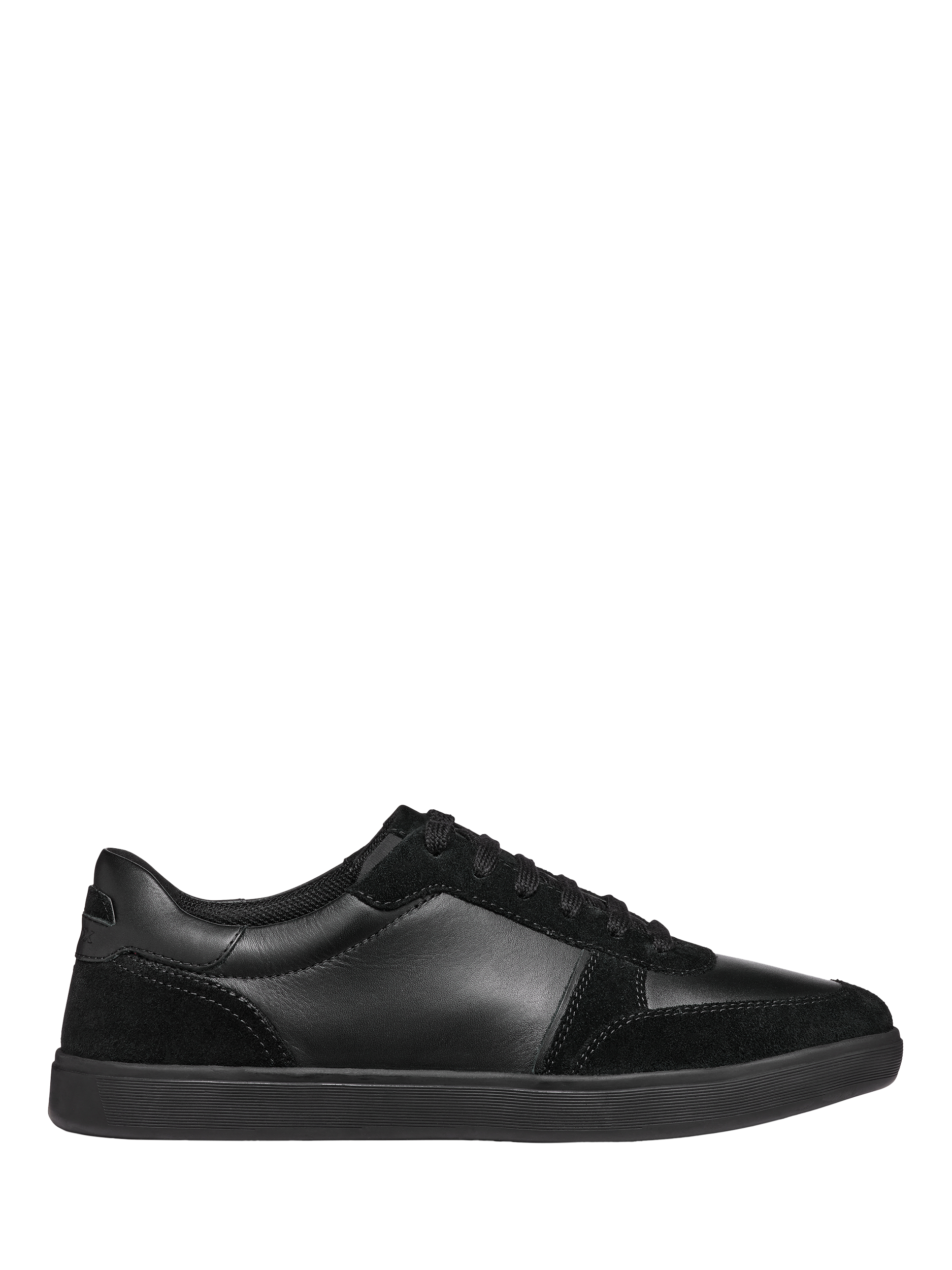 Geox Avola Leather Suede Low Cut Trainers, Black