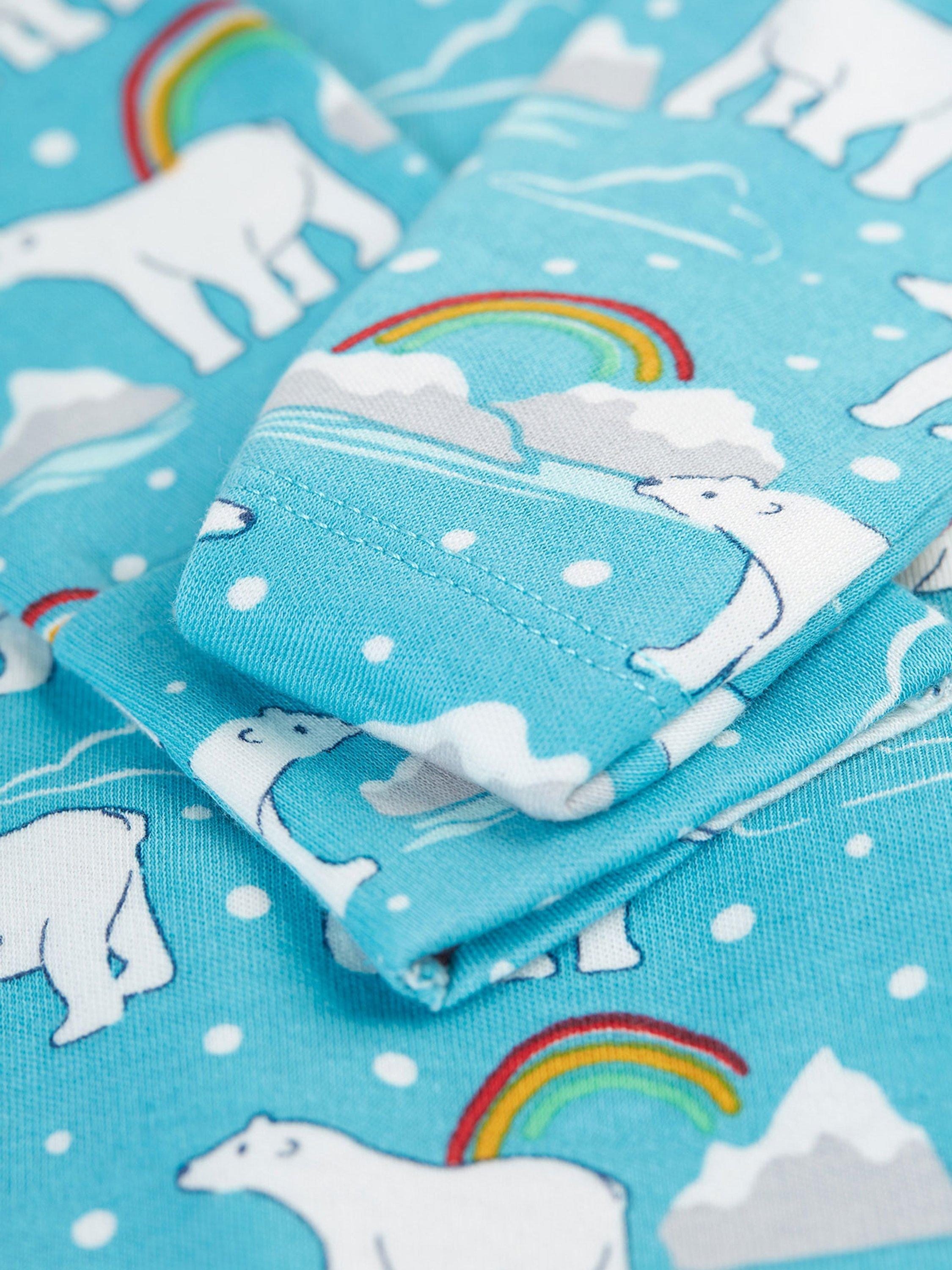 Product image 5 of 6, which shows Frugi Baby Easy Printed Sleepsuit, Blue/Multi, 0-3 months
