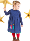 Frugi Kids' Inara Cord Dress, Navy/Multi