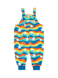 Frugi Baby Cosy Parsnip Dungarees, Blue/Multi, Blue/Multi