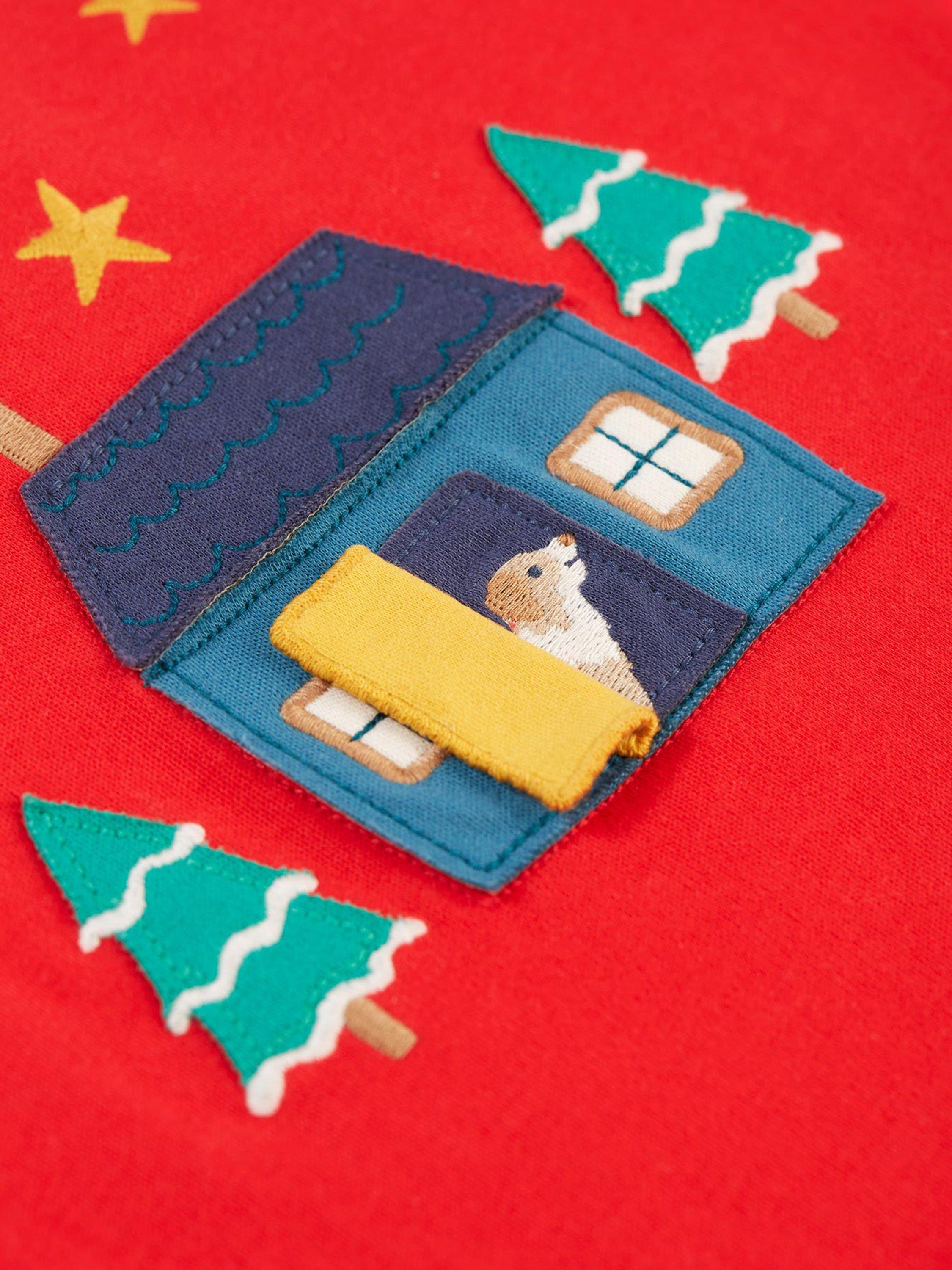 Product image 2 of 4, which shows Frugi Kids' Interactive Applique Top, Red, 0-3 months
