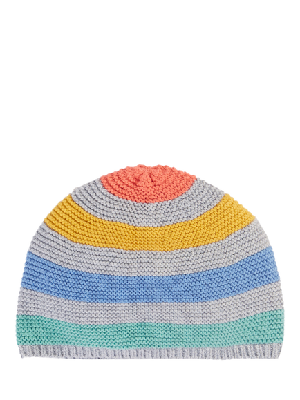 Frugi Baby Harlen Knitted Hat, Grey/Multi, Grey/Multi