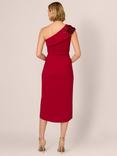 Adrianna Papell Beaded Crepe Wrap Dress, Cranberry