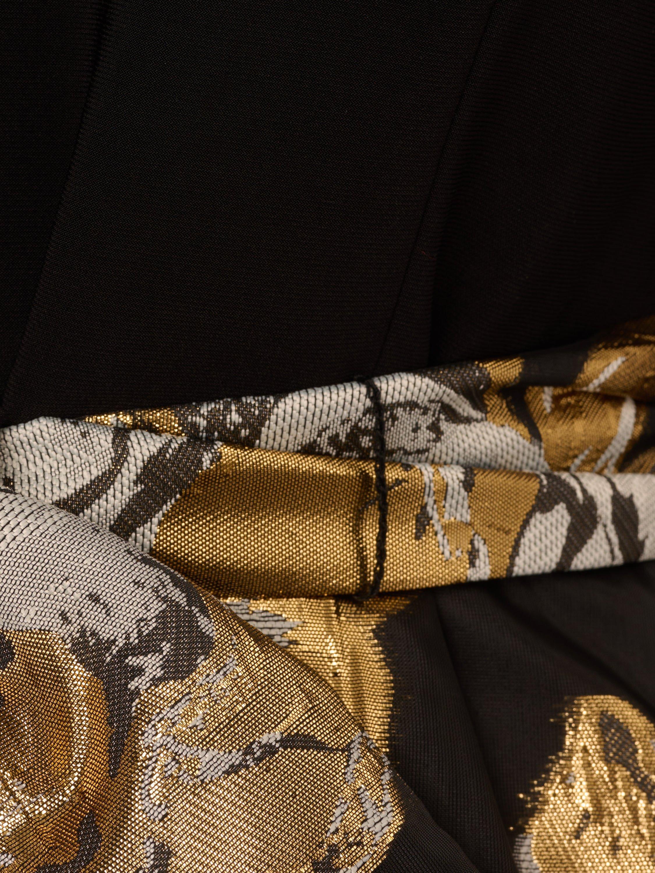 Product image 7 of 7, which shows Adrianna Papell Combo Floral Jacquard Dress, Black/Gold, 6