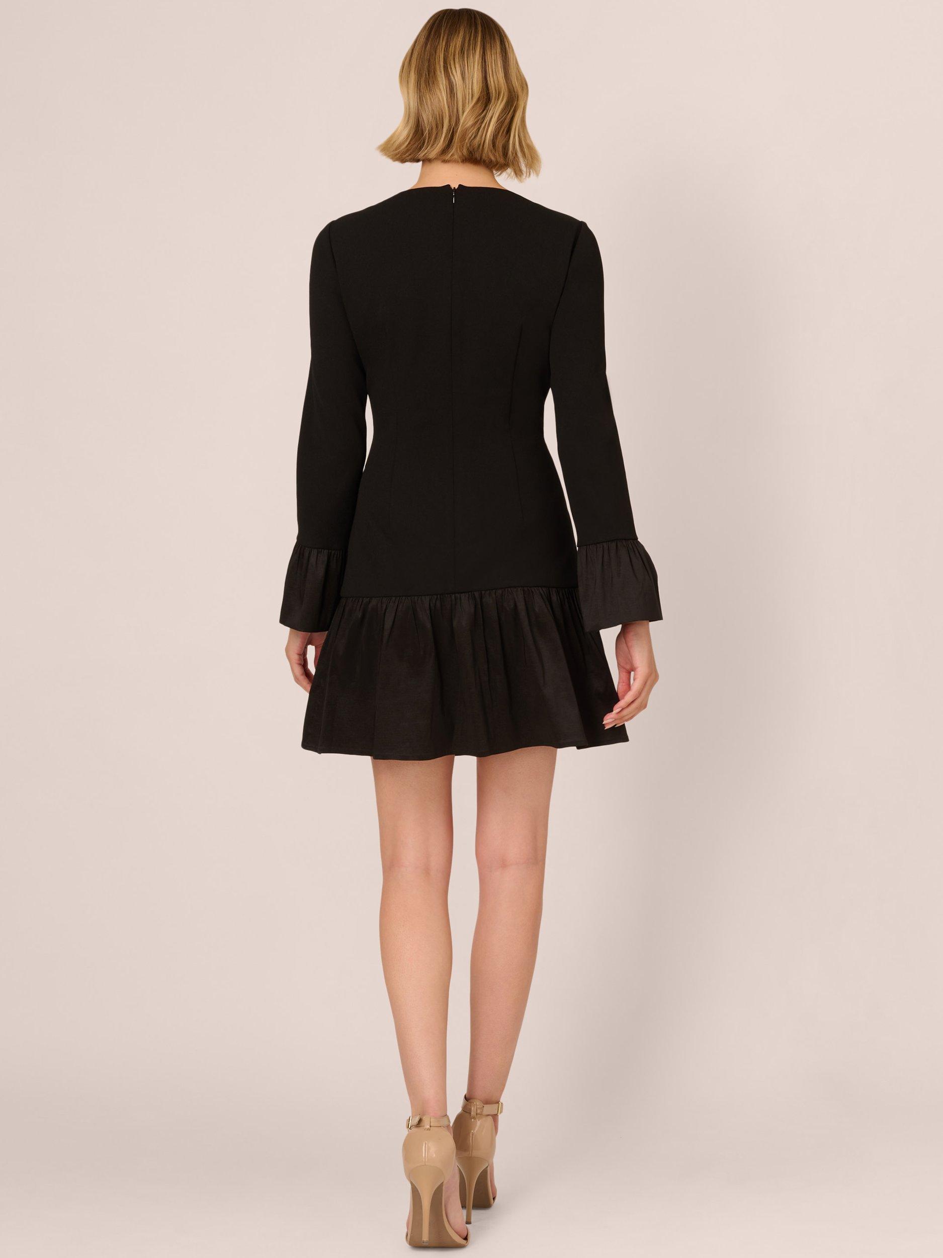 Product image 3 of 8, which shows Adrianna Papell Crepe Taffeta Dress, Black, 6