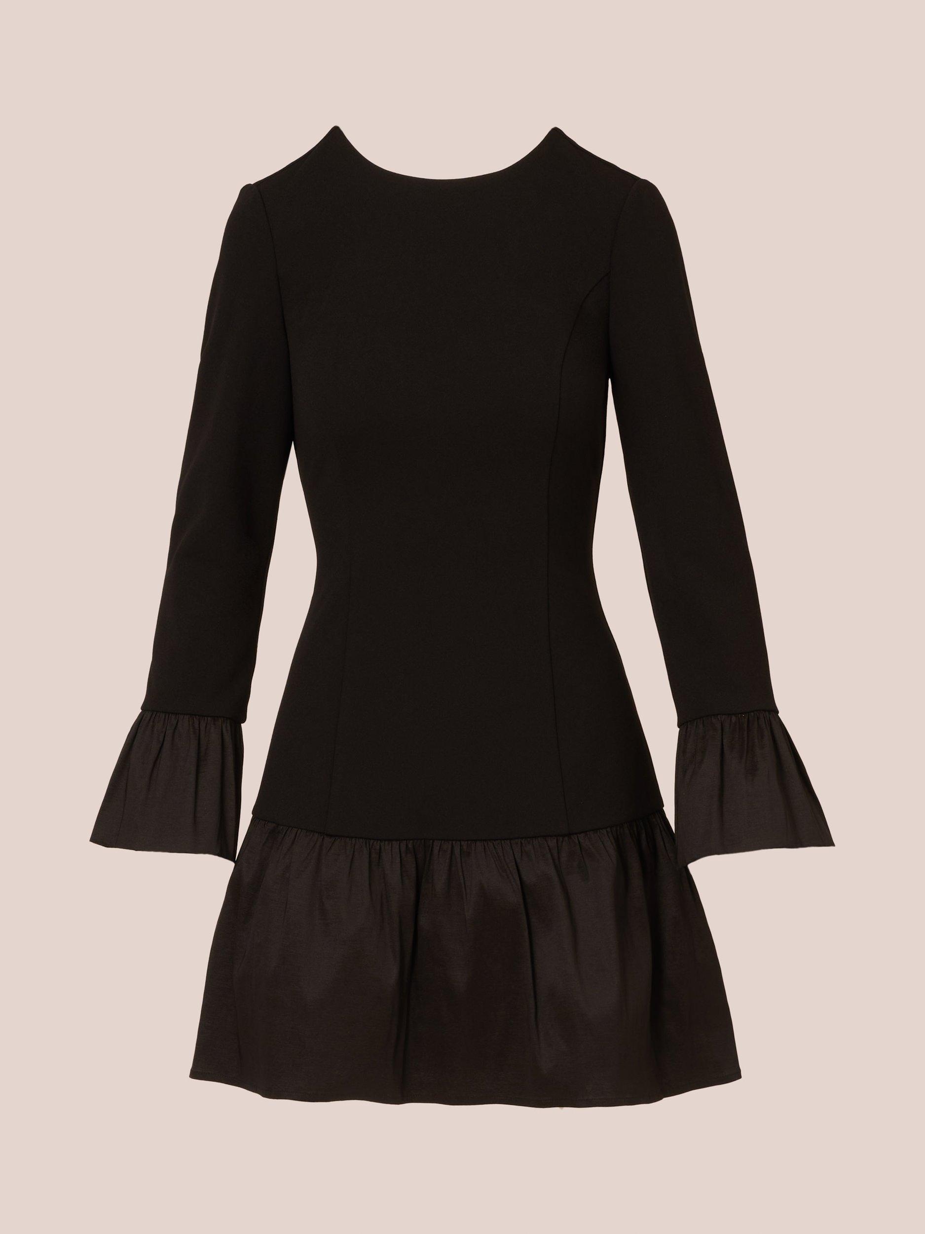 Product image 7 of 8, which shows Adrianna Papell Crepe Taffeta Dress, Black, 6